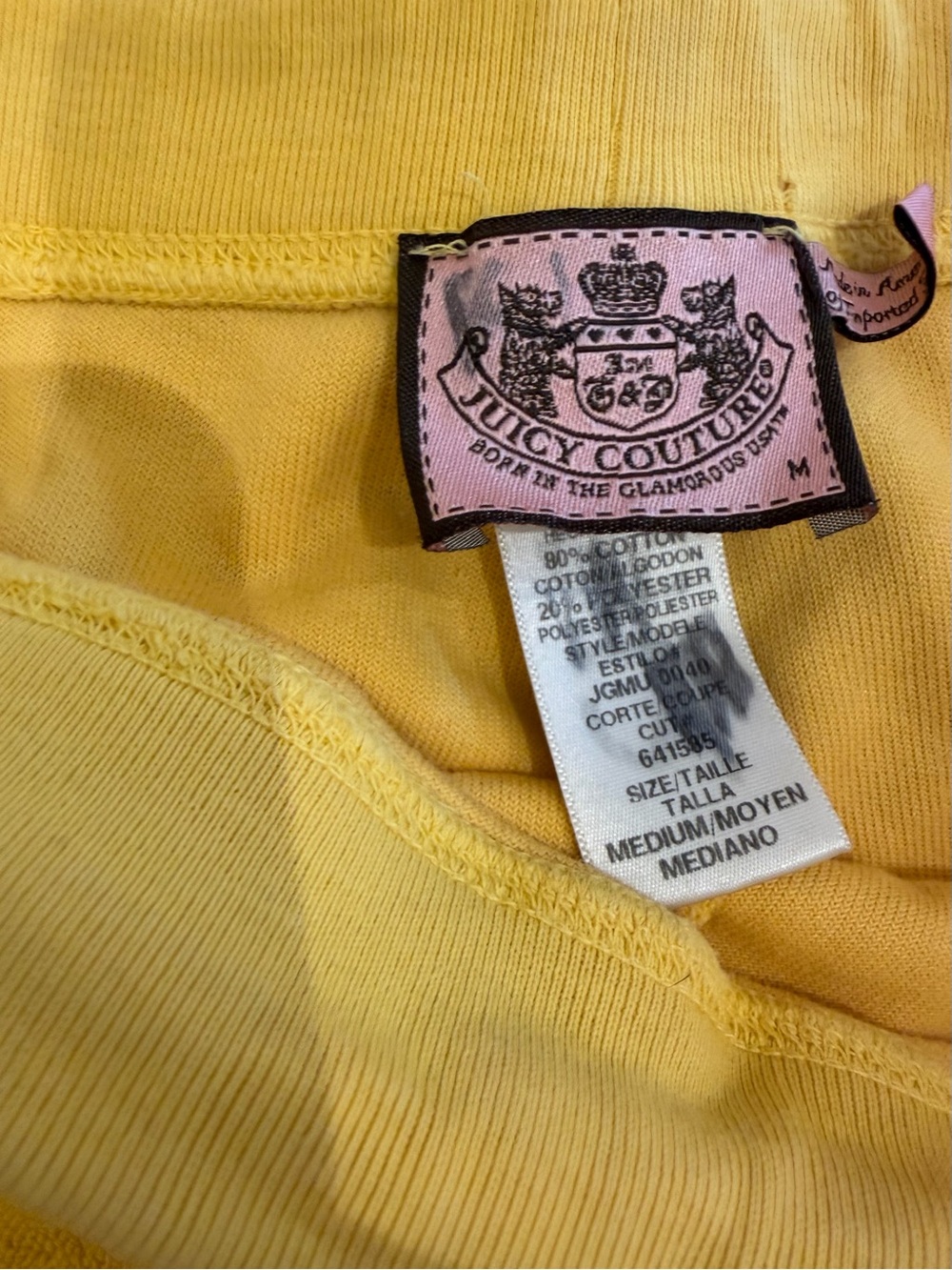Juicy Couture Yellow Terry Shorts Size M - Picture 3 of 3